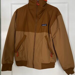 Patagonia Women’s Shelled Synchilla Jacket size SM brown and orange